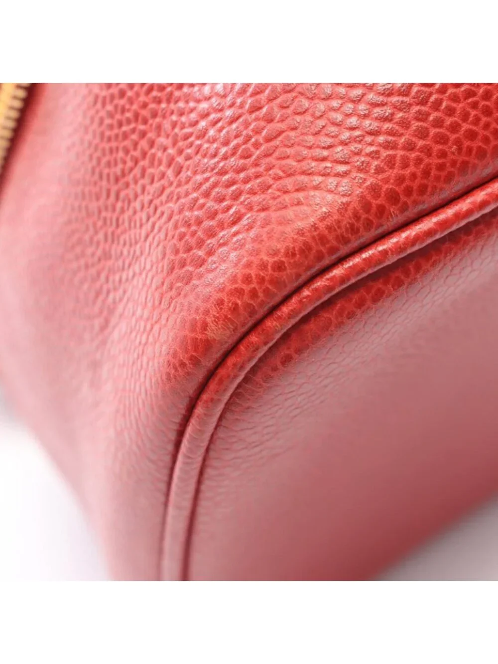 Chanel Handbag CC Logo Red Caviar Leather CC